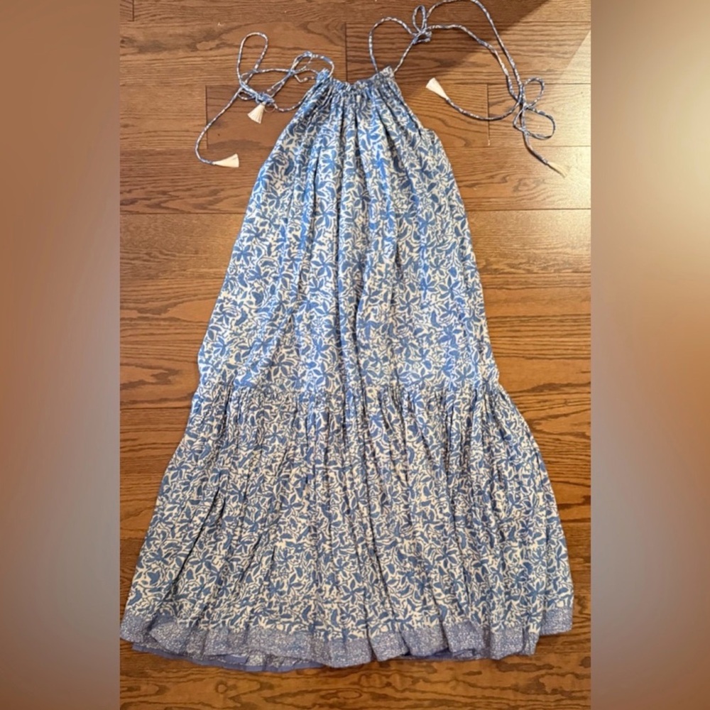 Natalie Martin Blue and White Floral Maxi Dress